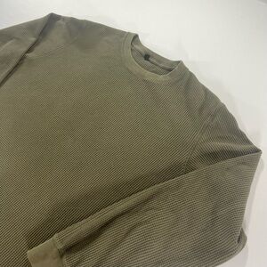 UNIQLO Olive Green Waffle Thermal Shirt Mens XL